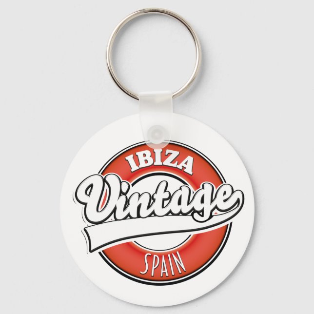 Ibiza spanien vintage stil logotyp nyckelring (Framsida)