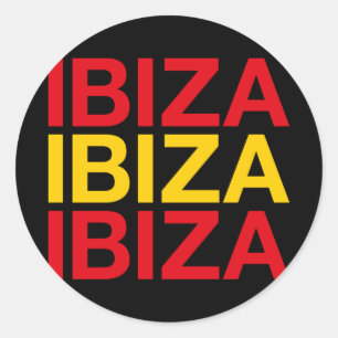 IBIZA Spanska Flagga Runt Klistermärke