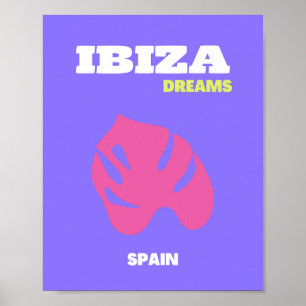 Ibiza, Travel Art, Preppy, Lila Poster