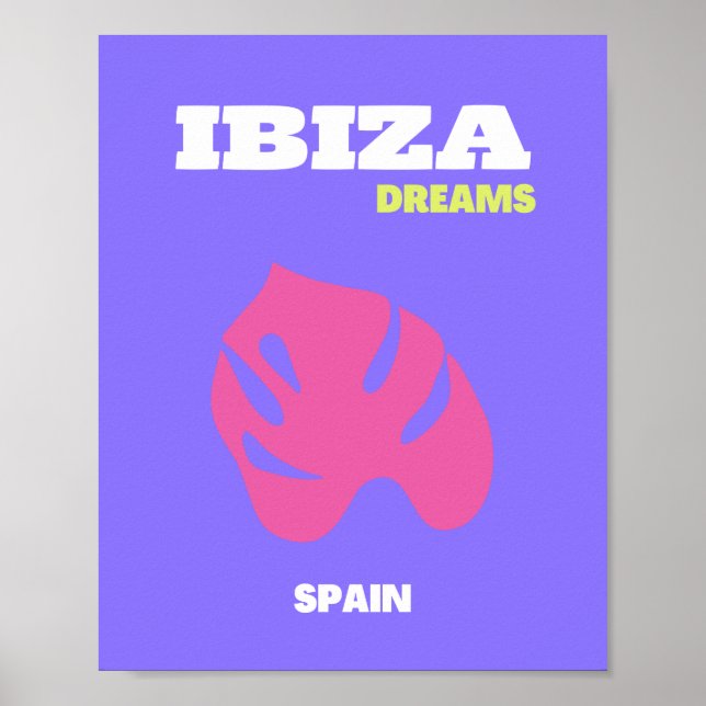Ibiza, Travel Art, Preppy, Lila Poster (Framsidan)