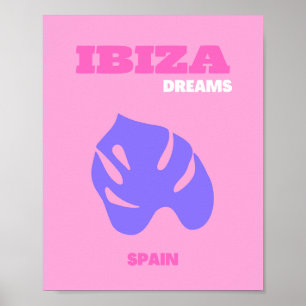 Ibiza, Travel Art, Preppy, Preppy Room, Rosa Poster