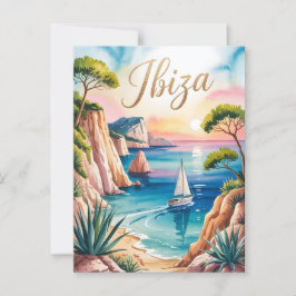 Ibiza vattencolor vykort