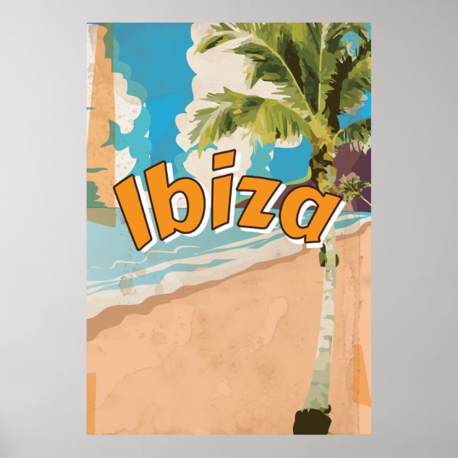 Ibiza Vintage semesternaturaffisch Poster (Framsidan)