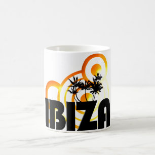 ibizaen dj semestrar den solnedgångkoppen eller kaffemugg