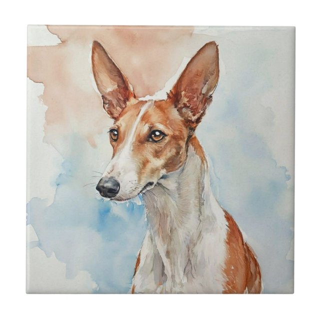 Ibizan Hound Acrylic Photo Tile Kakelplatta (Framsidan)