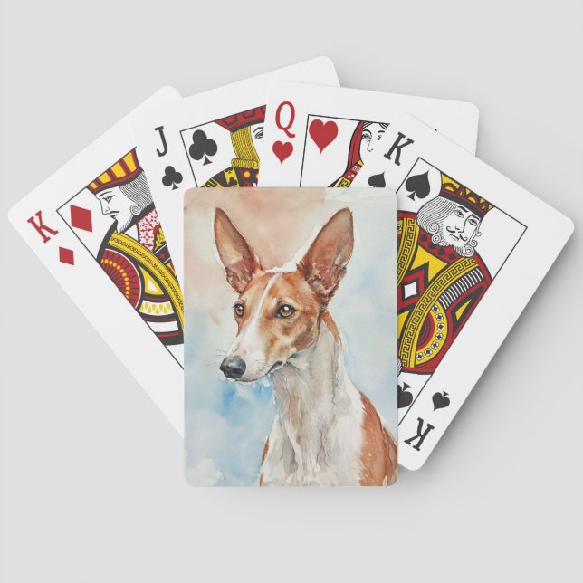 Ibizan Hound Akryl Fotoplatta Casinokort (Baksidan)
