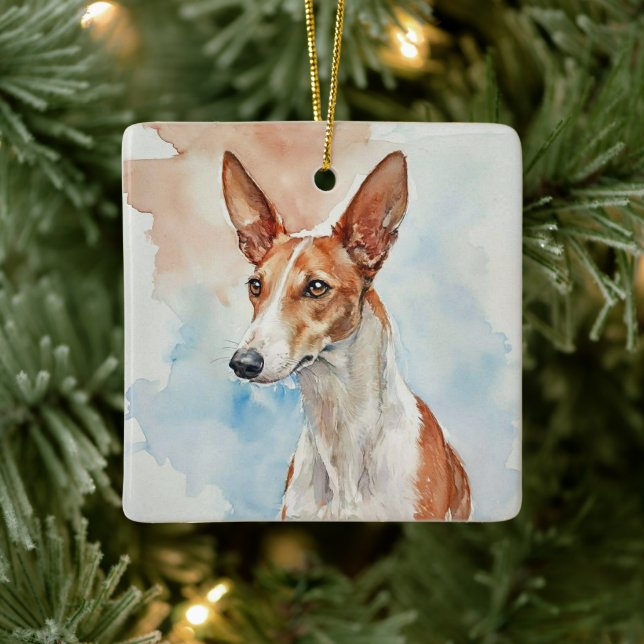 Ibizan Hound Akryl Fotoplatta Julgransprydnad Keramik (Träd)