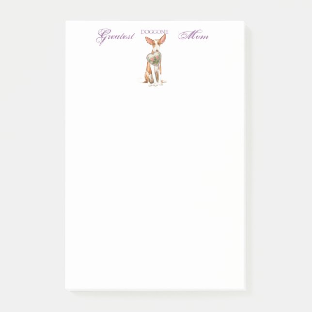 Ibizan Hound Heart Mamma Post-it Block (Framsida)