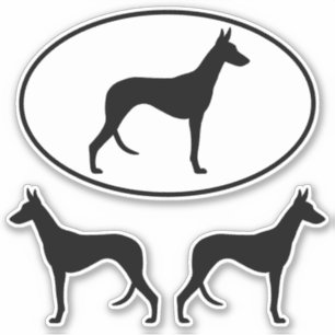 Ibizan Hound Hund Silhouettes Vinyl Sticker Set Klistermärken