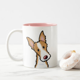 Ibizan Hound KiniArt Two-Tone Coffee Mugg