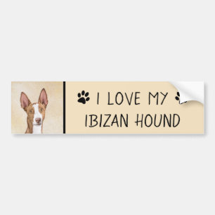 Ibizan Hound Painting - Cute Original Hund Art Bildekal