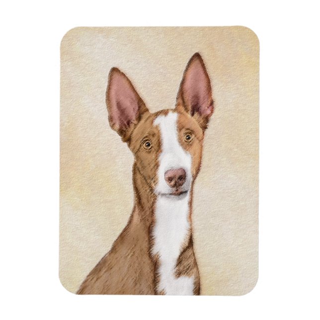Ibizan Hound Painting - Cute Original Hund Art Magnet (Vertikal)