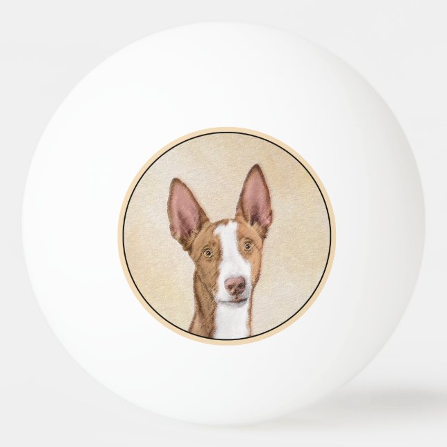 Ibizan Hound Painting - Cute Original Hund Art Pingisboll (Framsidan)