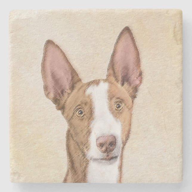 Ibizan Hound Painting - Cute Original Hund Art Stenunderlägg (Framsidan)