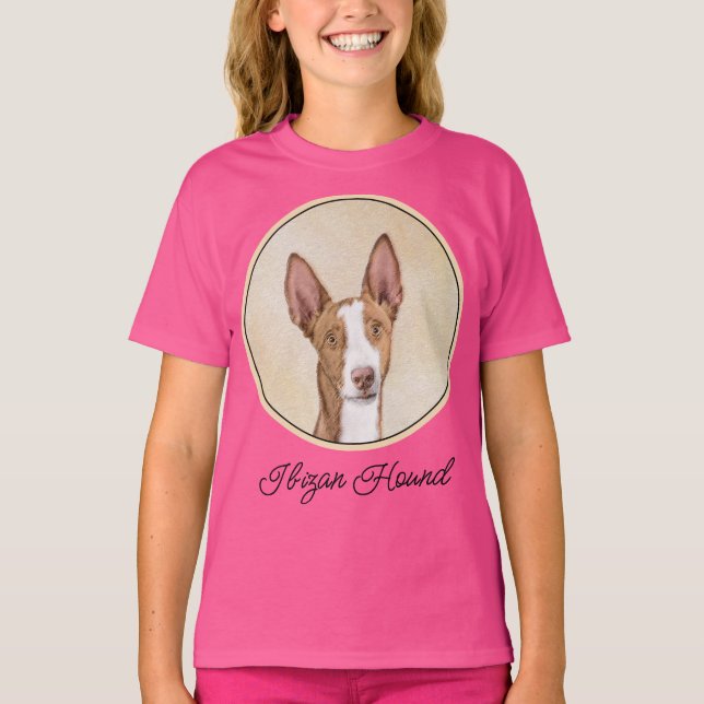Ibizan Hound Painting - Cute Original Hund Art T Shirt (Framsida)