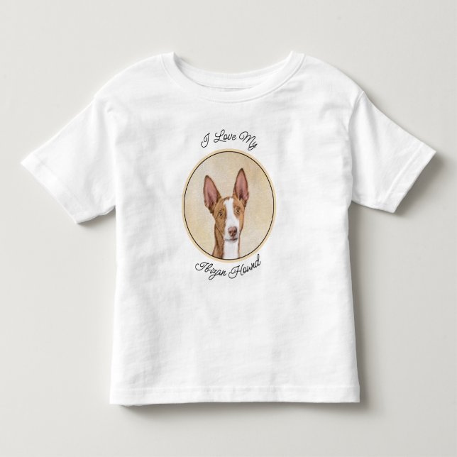 Ibizan Hound Painting - Cute Original Hund Art T Shirt (Framsida)