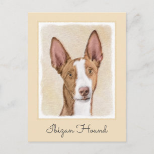 Ibizan Hound Painting - Cute Original Hund Art Vykort