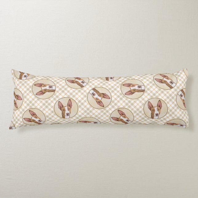 Ibizan Hound Painting Smooth Red Original Hund Art Kroppskudde (Framsidan)