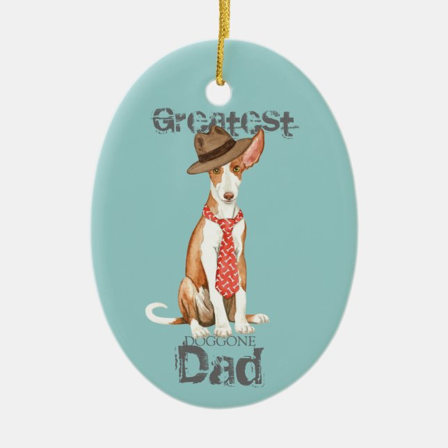 Ibizan Hound Pappa Ceramic Ornament (Framsidan)