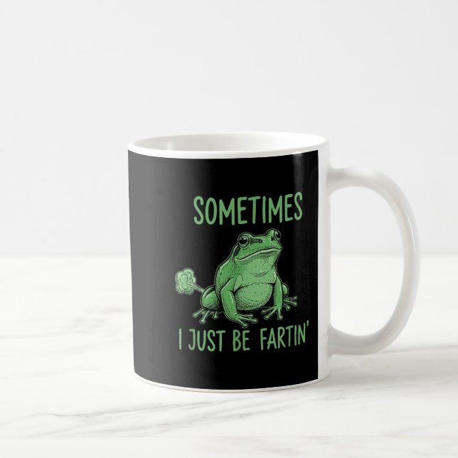 Ibland är jag bara fisa rolig groda meme  kaffemugg (Höger)