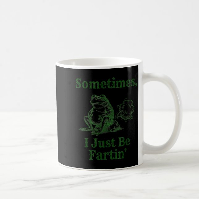 Ibland är jag bara pruttande groda söt rolig groda kaffemugg (Höger)