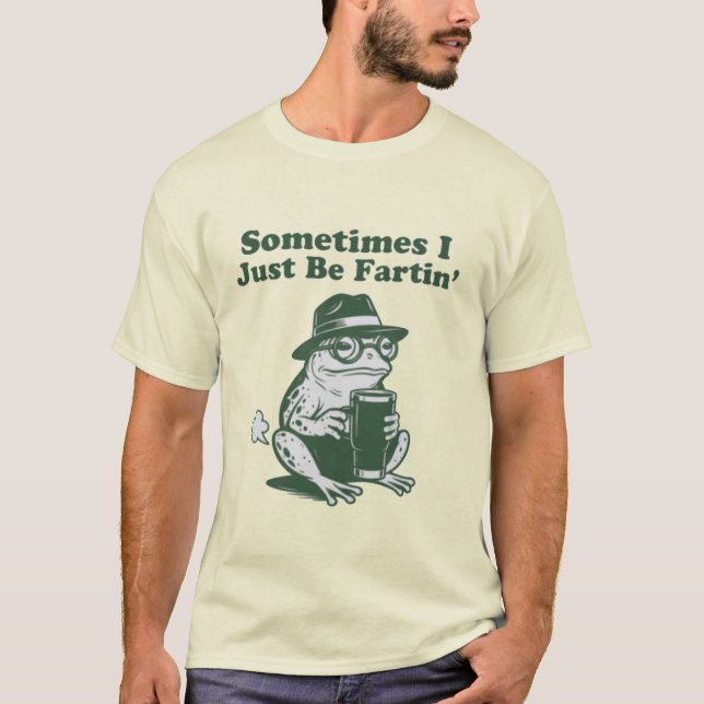 Ibland bara fiser jag, rolig groda meme t shirt (Framsida)