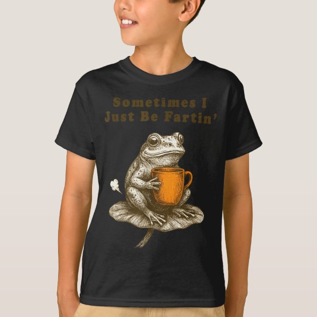 Ibland bara fiser jag, rolig grodmeme  t shirt (Framsida)