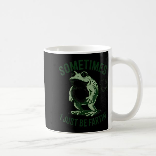 Ibland bara pruttar jag rolig groda  kaffemugg (Höger)