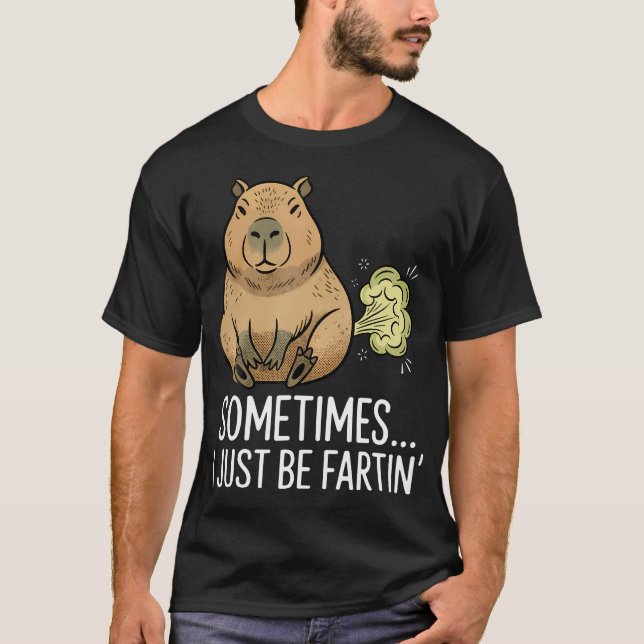 Ibland bara pruttar jag roligt Capybara T Shirt (Framsida)