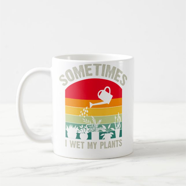 Ibland Blötter Jag Mina Växter Rolig Trädgårdsmäst Kaffemugg (Vänster)