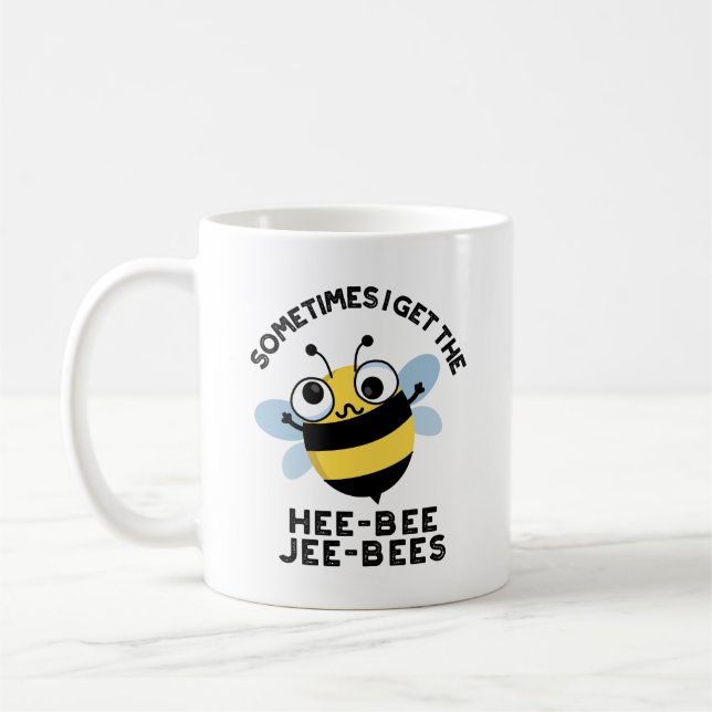 Ibland får jag heebee Jeebees Bee Puns Kaffemugg (Vänster)