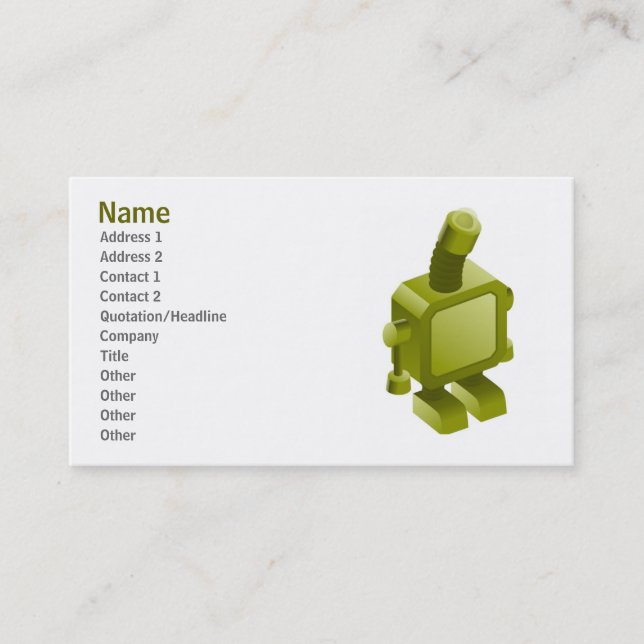 Ibland får robotar ledsen profilerar kortmallen visitkort (Framsida)