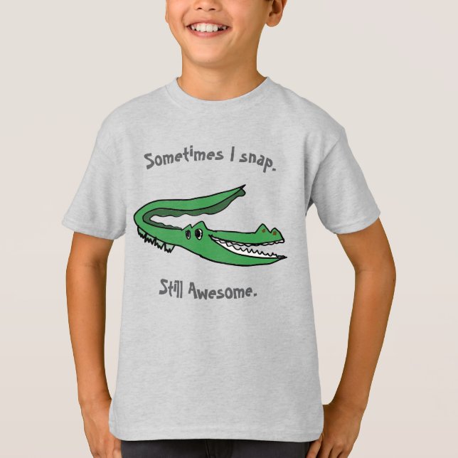 Ibland fäster jag Alligator T-Shirt - Kid-ritad (Framsida)