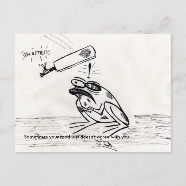 Ibland håller din mat bara inte med dig! vykort (Framsida)