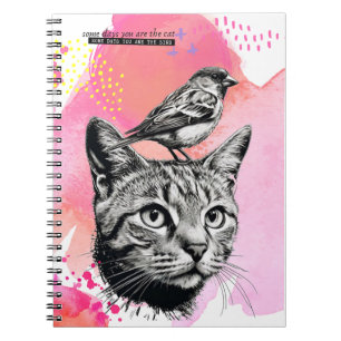 Ibland... - Katt + fågel   Journal Anteckningsbok