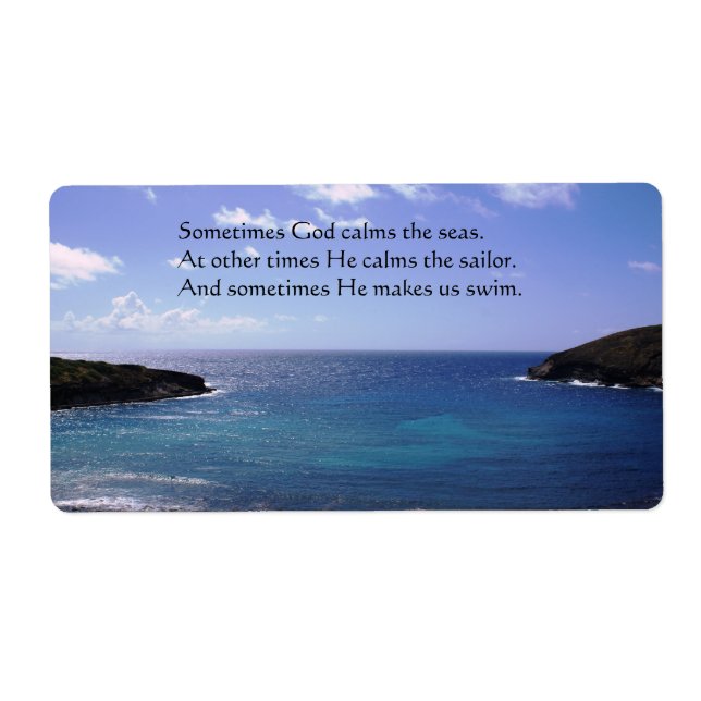 Ibland lugnar Gud haven stor etikett/märkning Fraktsedel (Framsidan)