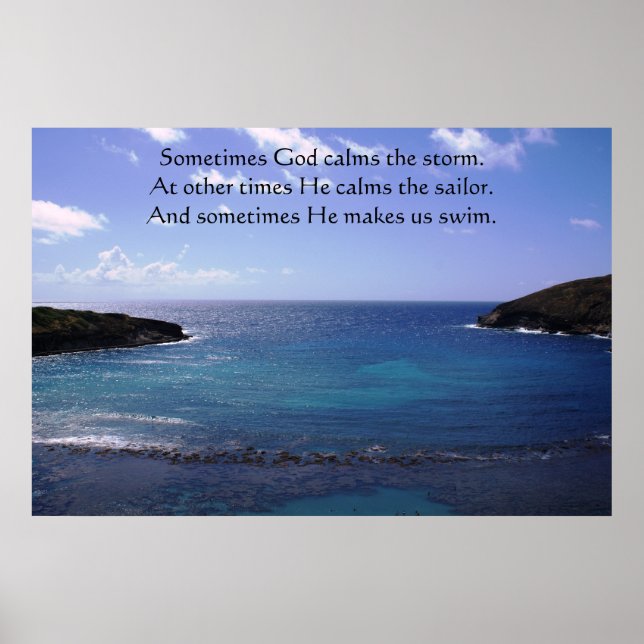 Ibland Poster Gud lugnar stormen (Framsidan)