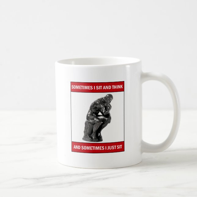 Ibland sitter tänker jag och och ibland sitter jag kaffemugg (Höger)
