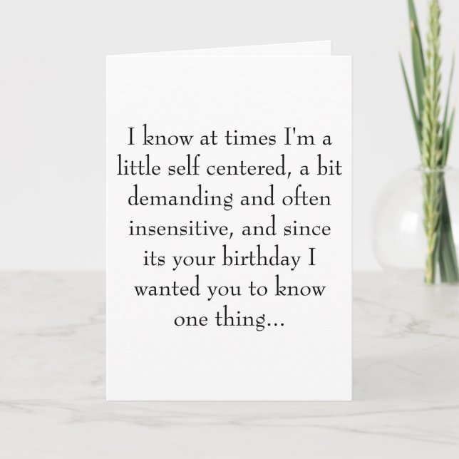Ibland vet jag att jag är lite självcentrerad.. kort (Framsida)