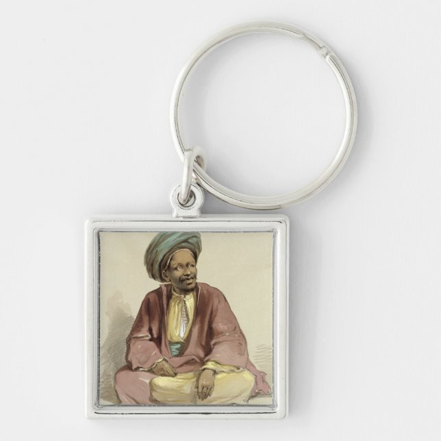 Ibrahim - från Sunnar, 1856 Fyrkantig Silverfärgad Nyckelring (Framsidan)