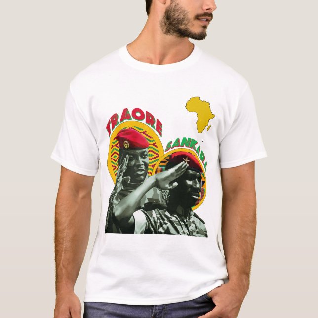 Ibrahim Traoré & Thomas Sankara Pan-African Shirt T (Framsida)