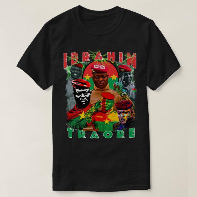 Ibrahim Traore Vintage Bootleg tee Panafrikansk (Design framsida)