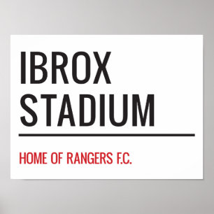 Ibrox Stadium Street-tecken Poster