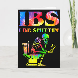 Ibs jag är rolig skelett Tie Dye Kort