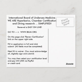 IBUM-förnyelsekort Vykort