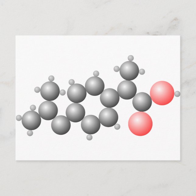 Ibuprofen molekylstruktur vykort (Framsida)