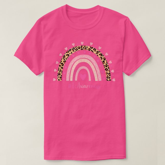 Ic Awareness Rosa Heart Leopard Rainbow Ic Warrior T Shirt (Design framsida)