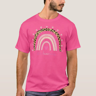 Ic Awareness Rosa Heart Leopard Rainbow Ic Warrior T Shirt