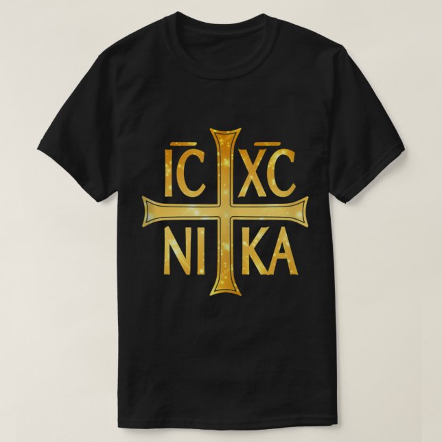 IC XC NIKA Christogram Cross Orthodox Christian Ta T Shirt (Design framsida)