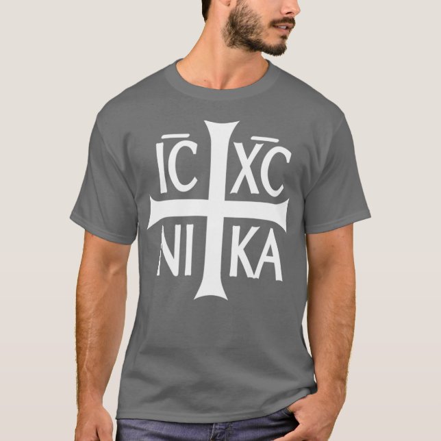 IC XC NIKA kor christian orthodox T Shirt (Framsida)